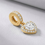 Gold Silver Dangle Heart Charm