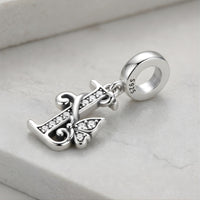Butterfly Letter I Charm