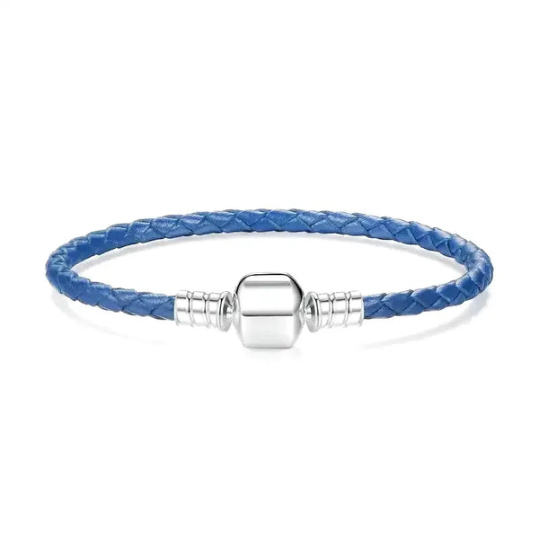 Blue Leather Charm Bracelet 🔵🔗 Fits Pandora Charms – Planet Charms