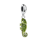Green chameleon charm.