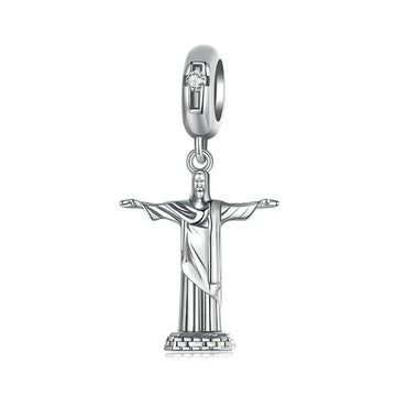 Silver Christ the Redeemer charm.