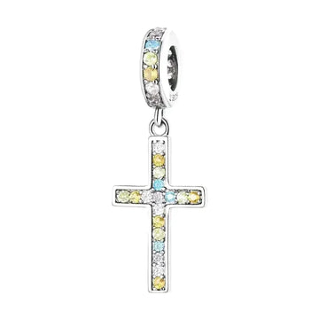 multicolor cross charm
