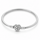 Diamond Heart Charm Bracelet on a white background