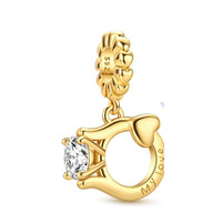 Engagement Ring Charm fits Pandora bracelets, 925 sterling silver