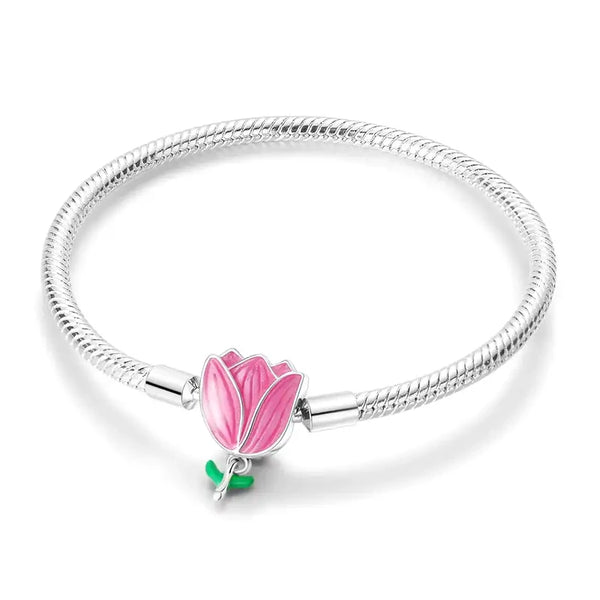 Flower Charm Bracelet 🌸🔗 Compatible with Pandora Charms
