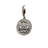 Silver Gemini zodiac charm.