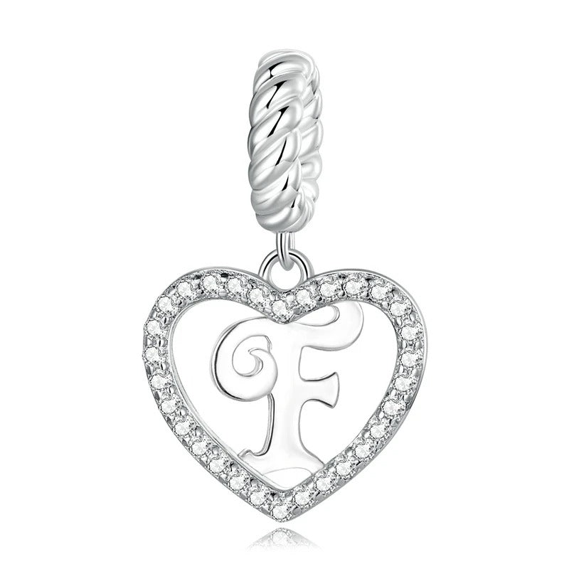 Heart Letter F Charm | Pandora Bracelet Compatible – Planet Charms