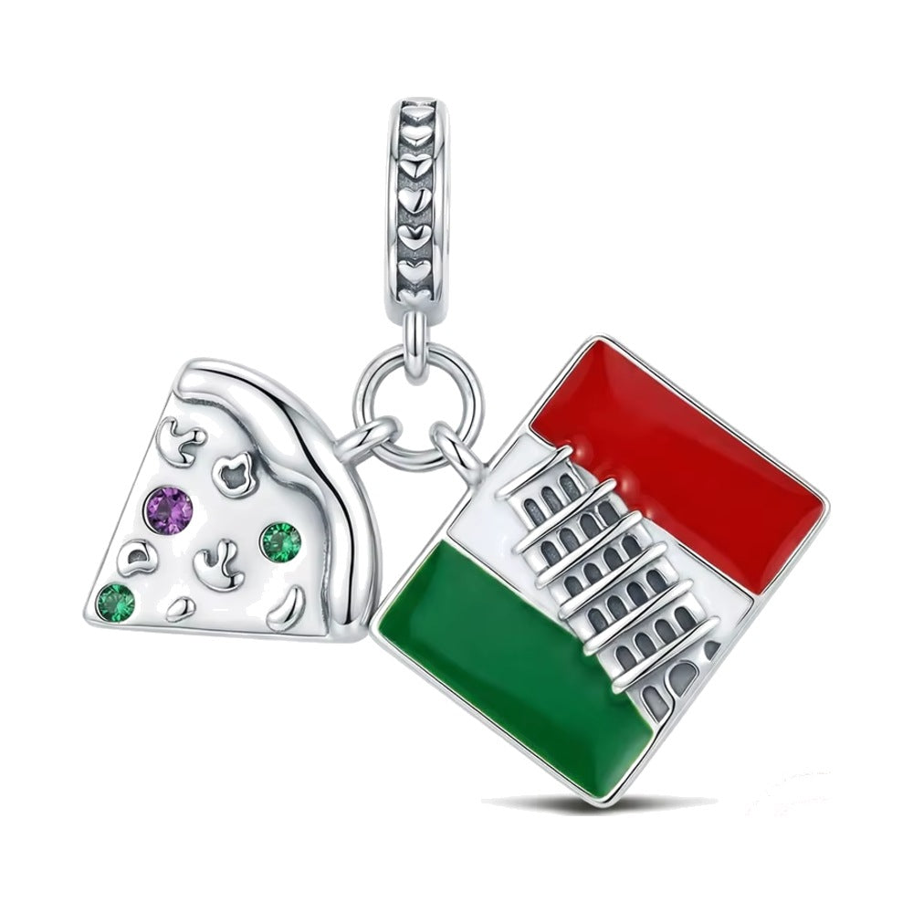 Italy Flag and Pizza Charm – Fits Pandora · Free Bracelet with 2 ...