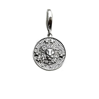 Silver lion pendant.