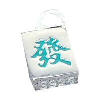 Mahjong Fortune Tile Charm fits Pandora bracelets, 925 sterling silver