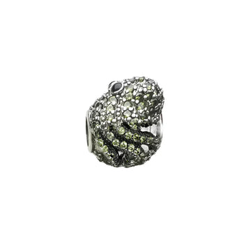 Rhinestone-covered frog charm.
