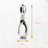 Penguin charm with silver accents.