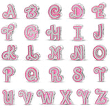 Pink and silver letter charm collection.