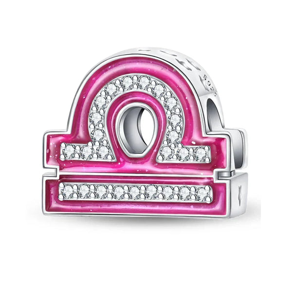 Pink and silver Libra charm.