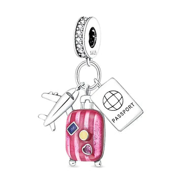 pink luggage charm