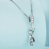 Silver necklace with a boy prince pendant.
