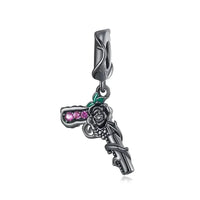 Black Rose Gun Charm