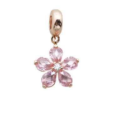 Rose gold flower charm.