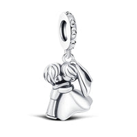 Wedding Couple Charm fits Pandora bracelets, 925 sterling silver