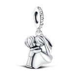 Wedding Couple Charm fits Pandora bracelets, 925 sterling silver