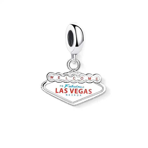 Welcome to Las Vegas Charm Fits Pandora Bracelets Planet Charms