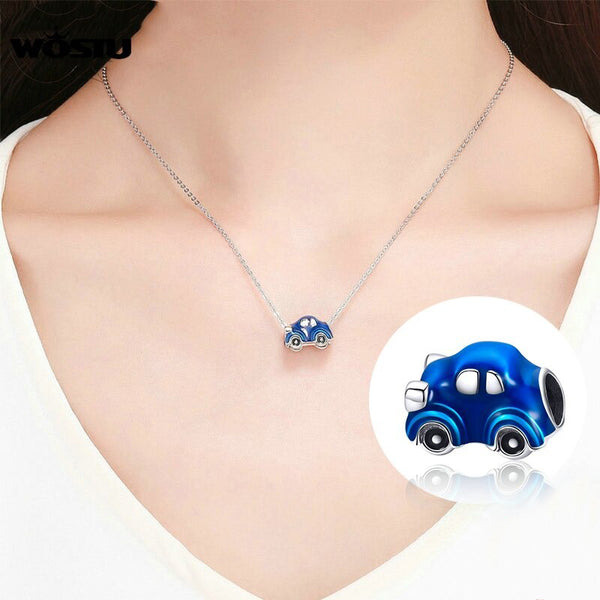blue car necklace