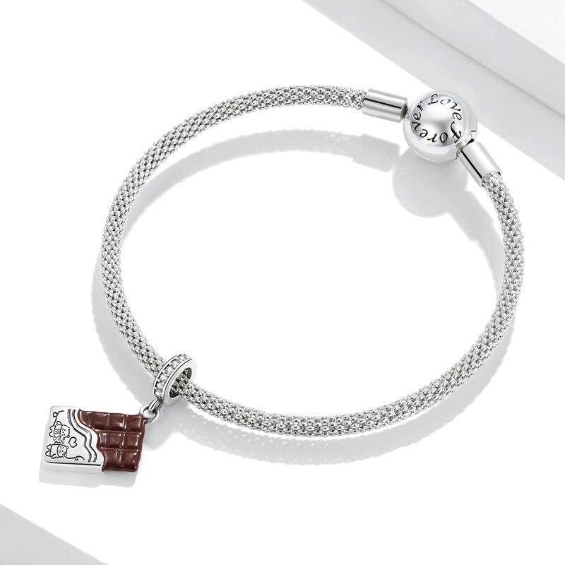 Charm Bracelet Argent Sterling Vintage - Motif Chocolate Pot 5,0 G - Pièce Ancienne Française