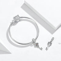 Qielizhu Key Charm 925 Sterling Silver Key Charm Key