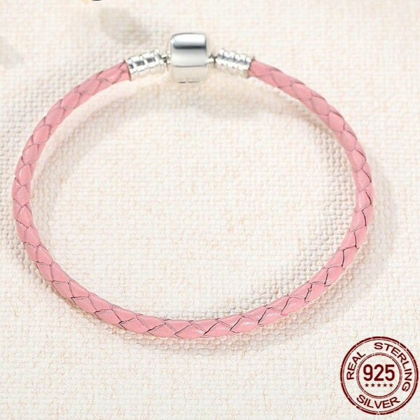 pink leather bracelet professional picture